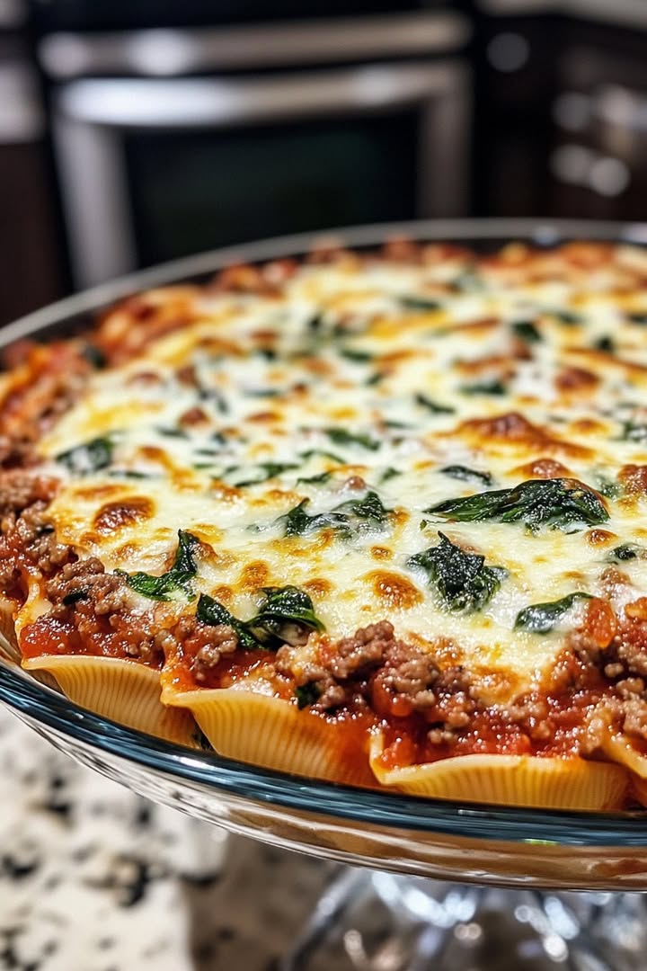 Stuffed Pasta Shells with Ground Turkey and Spinach