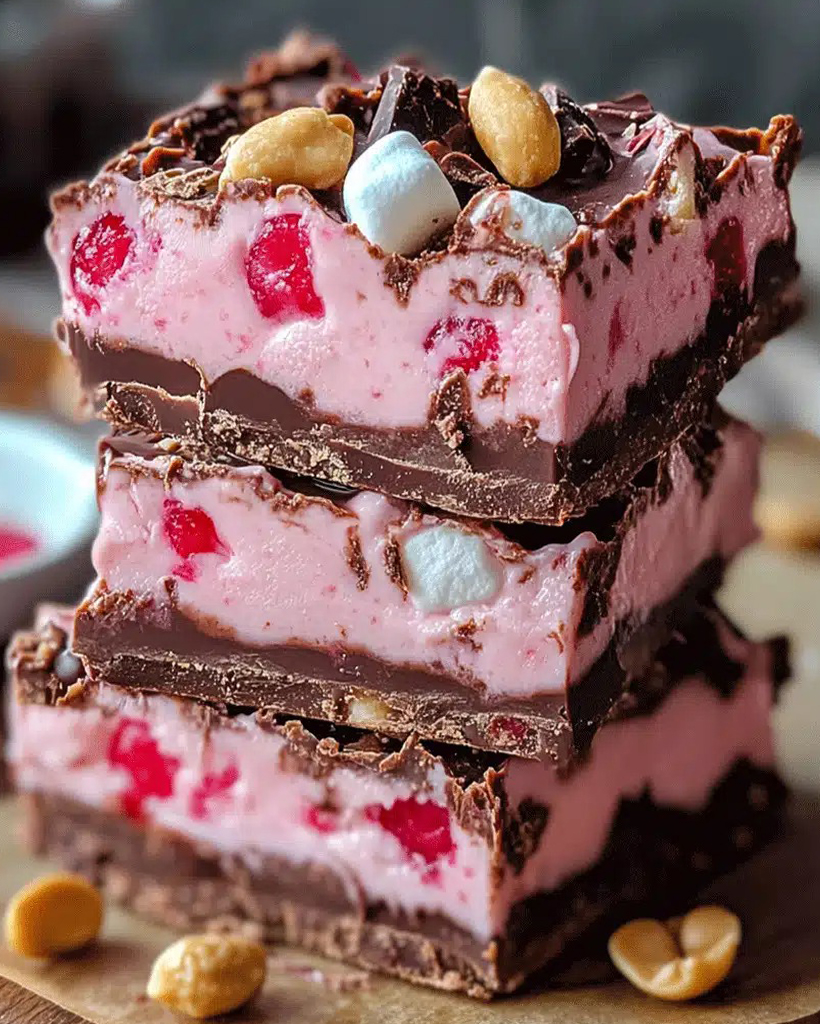 Cherry Marshmallow Fudge Bars