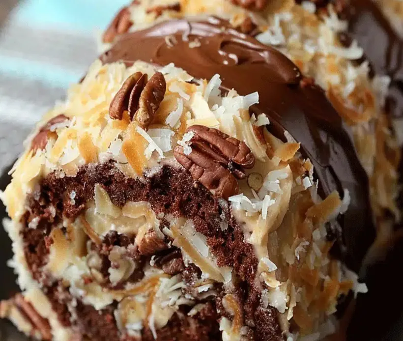 german-chocolate-pecan-roll-cake