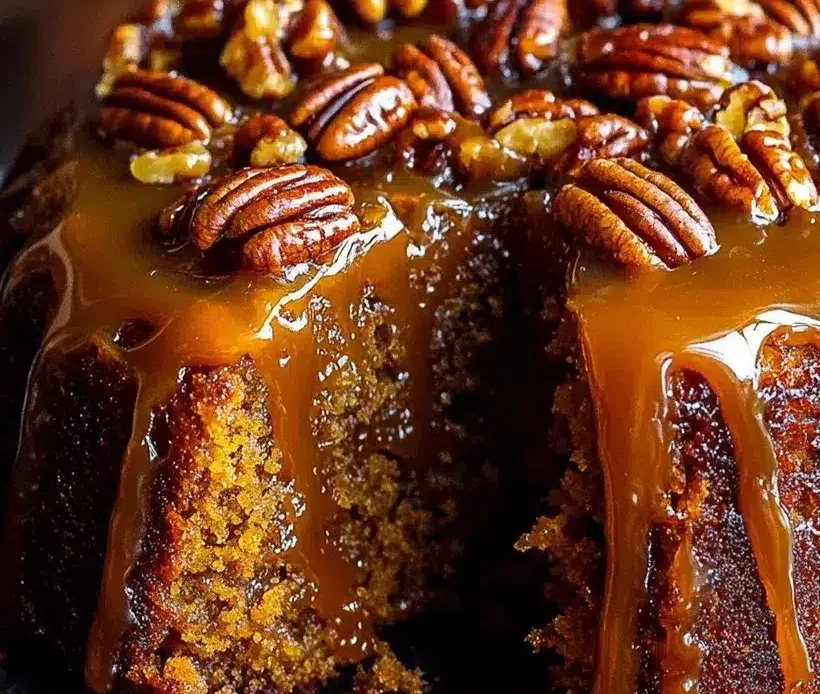 praline-upside-down-pumpkin-cake