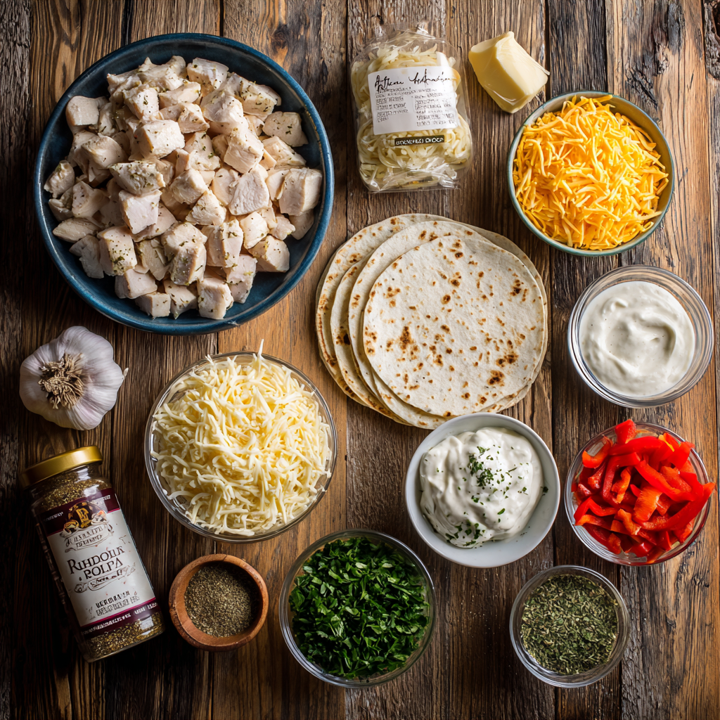 Ultimate Ooey Gooey Cheesy Garlic Chicken Wraps