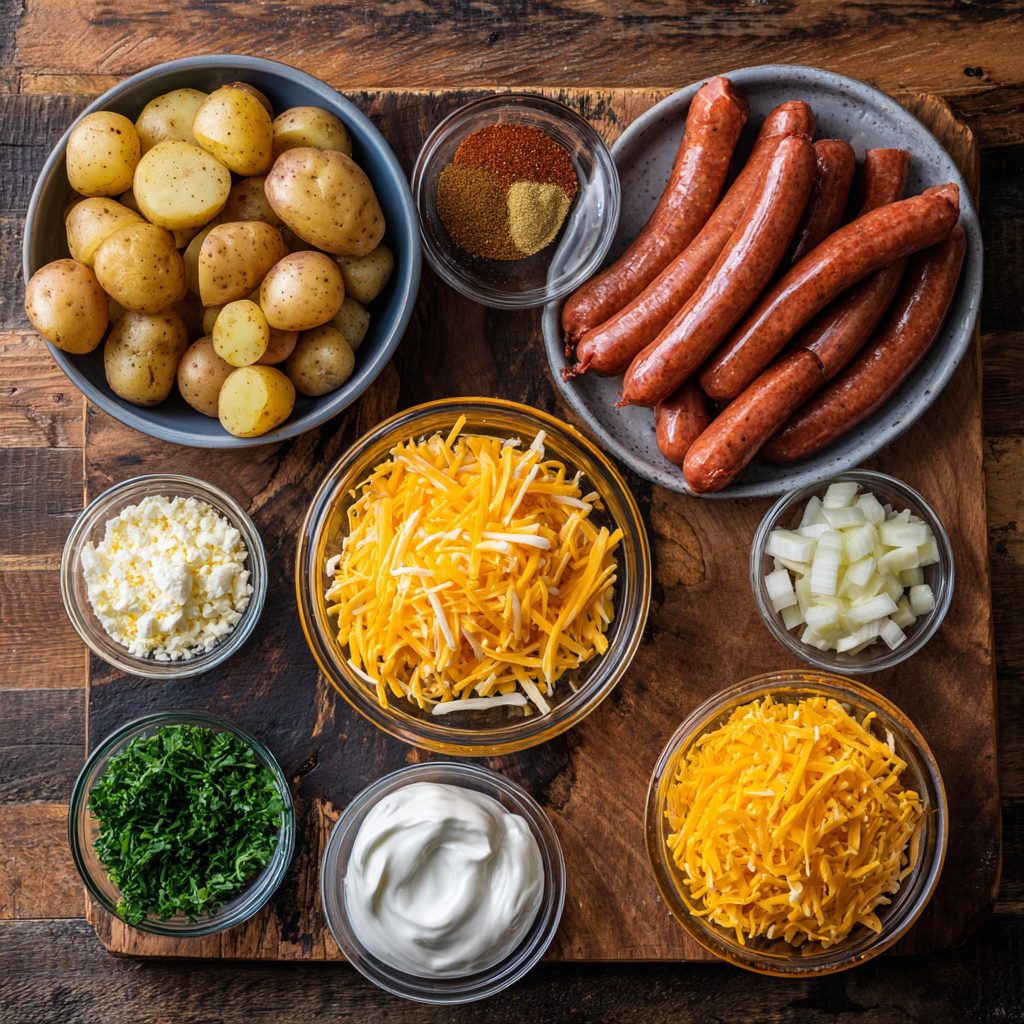 Creamy Cheesy Ranch Potatoes with Smoked Sausage