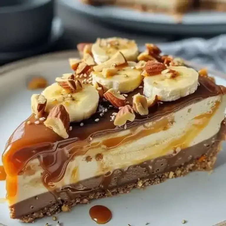 Almond Crust Cheesecake: Banana Caramel Delight