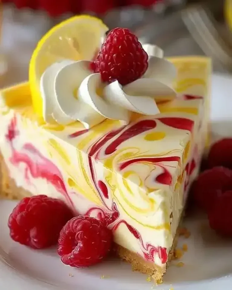 Luscious Lemon Raspberry Swirl Cheesecake 🍋🍰