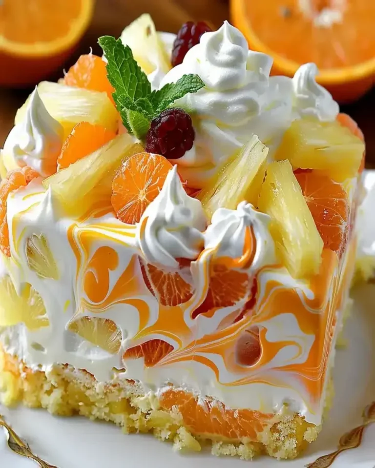 No-Bake Orange Pineapple Swirl Cheesecake Recipe