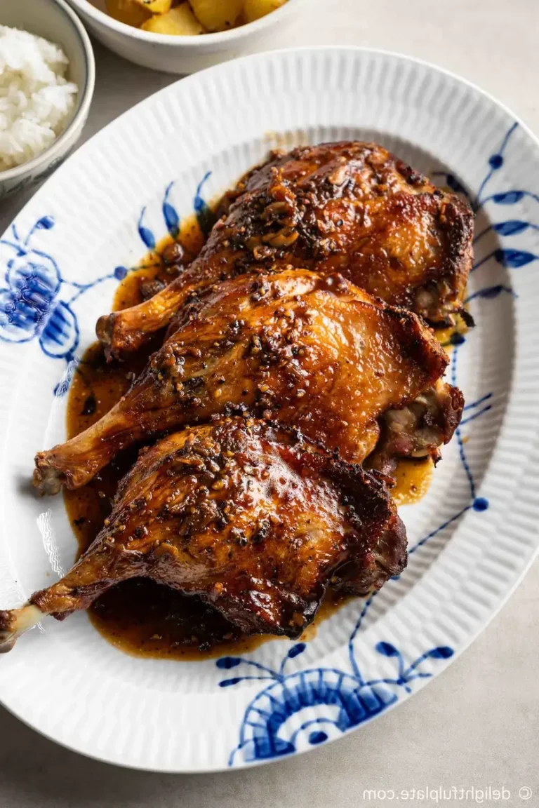 Roasted Duck Legs with Black Pepper Sauce