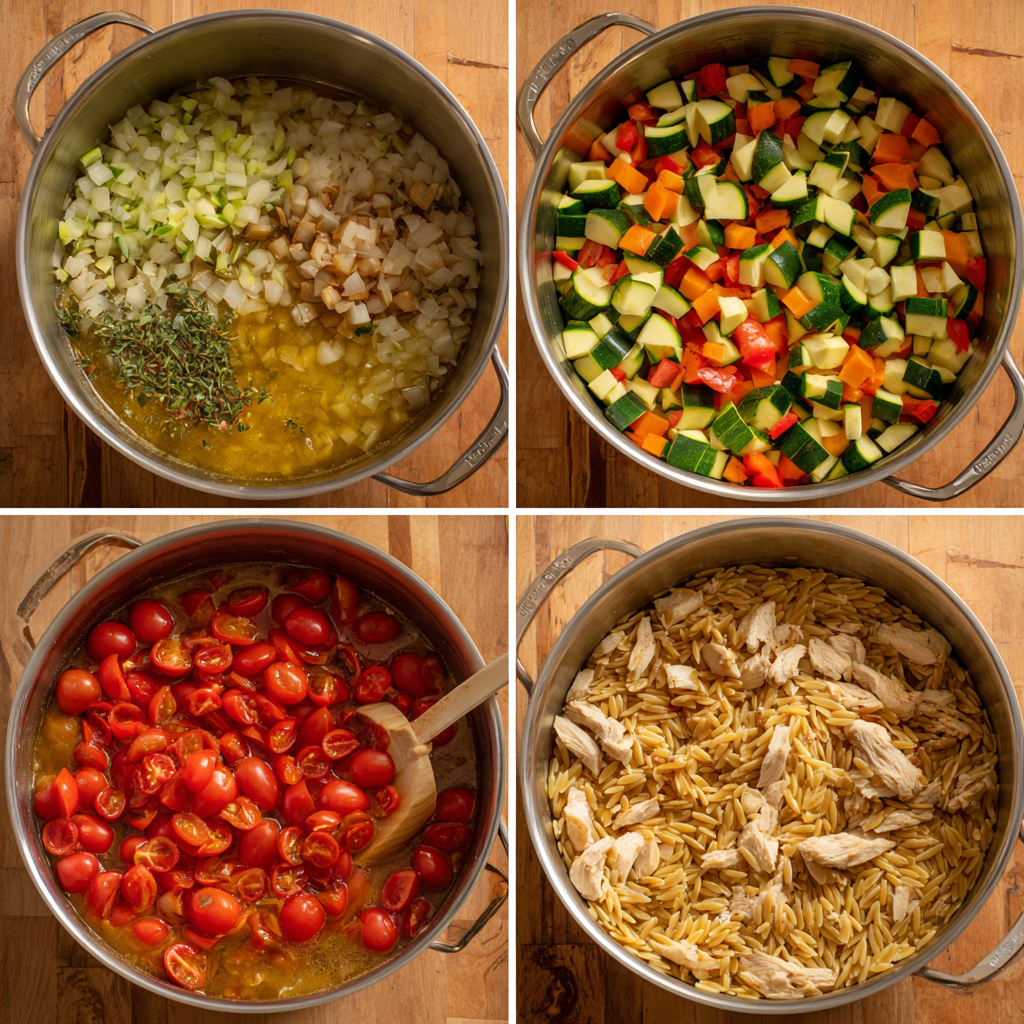 Savory Quick One Pan Orzo Dinner Recipe