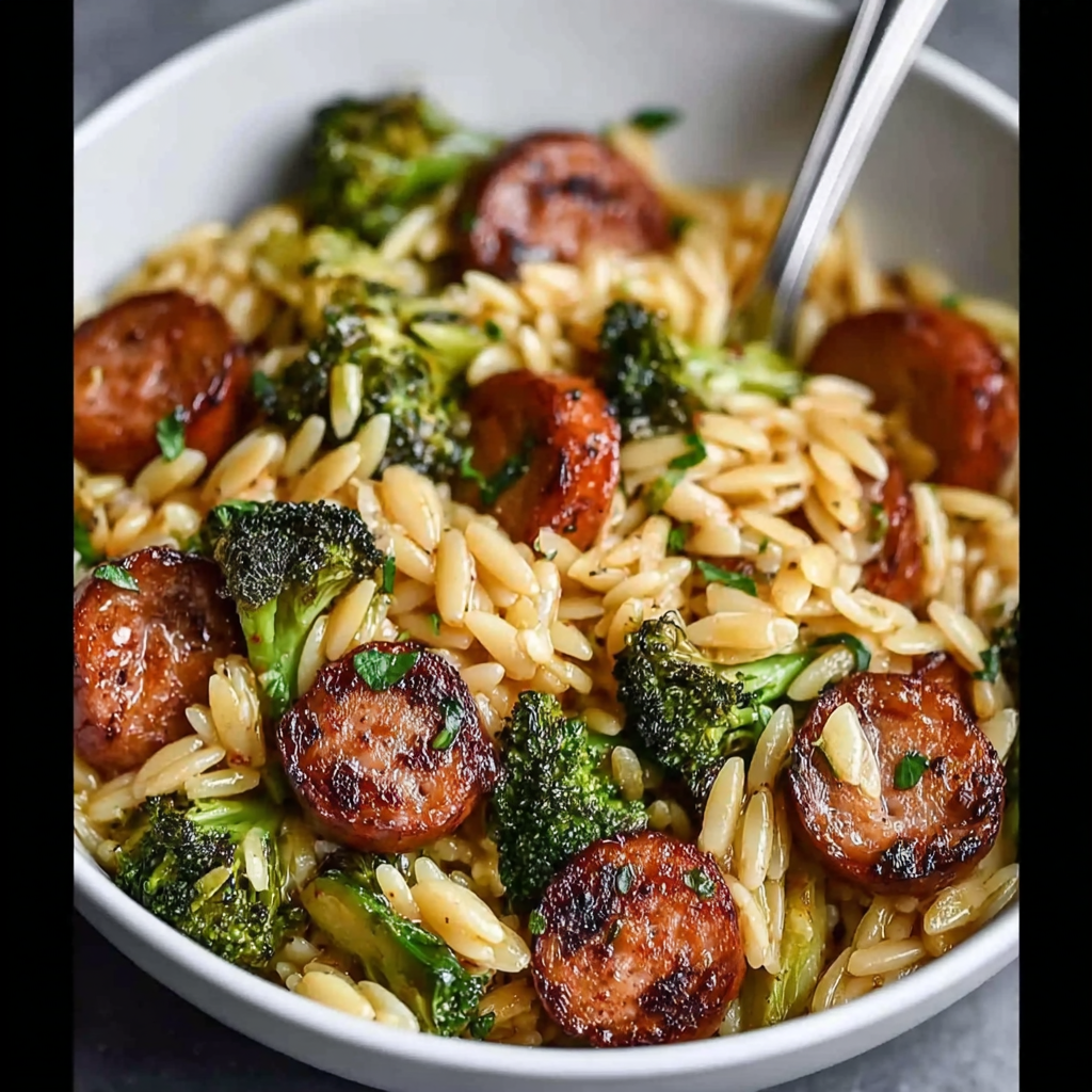 Savory Quick One Pan Orzo Dinner Recipe