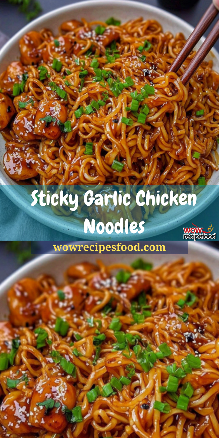 Satisfying Easy Sticky Garlic Chicken Noodles Recipe