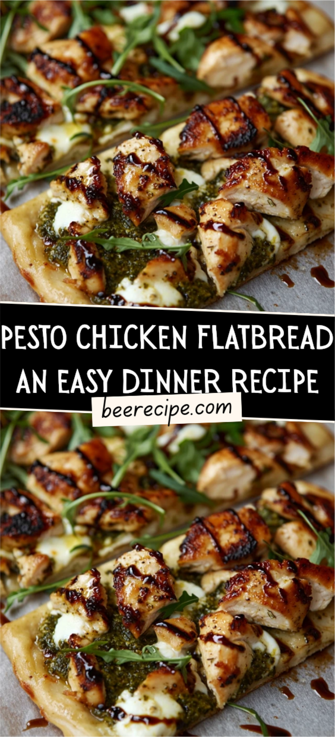 Irresistible Pesto Chicken Flatbread Delight