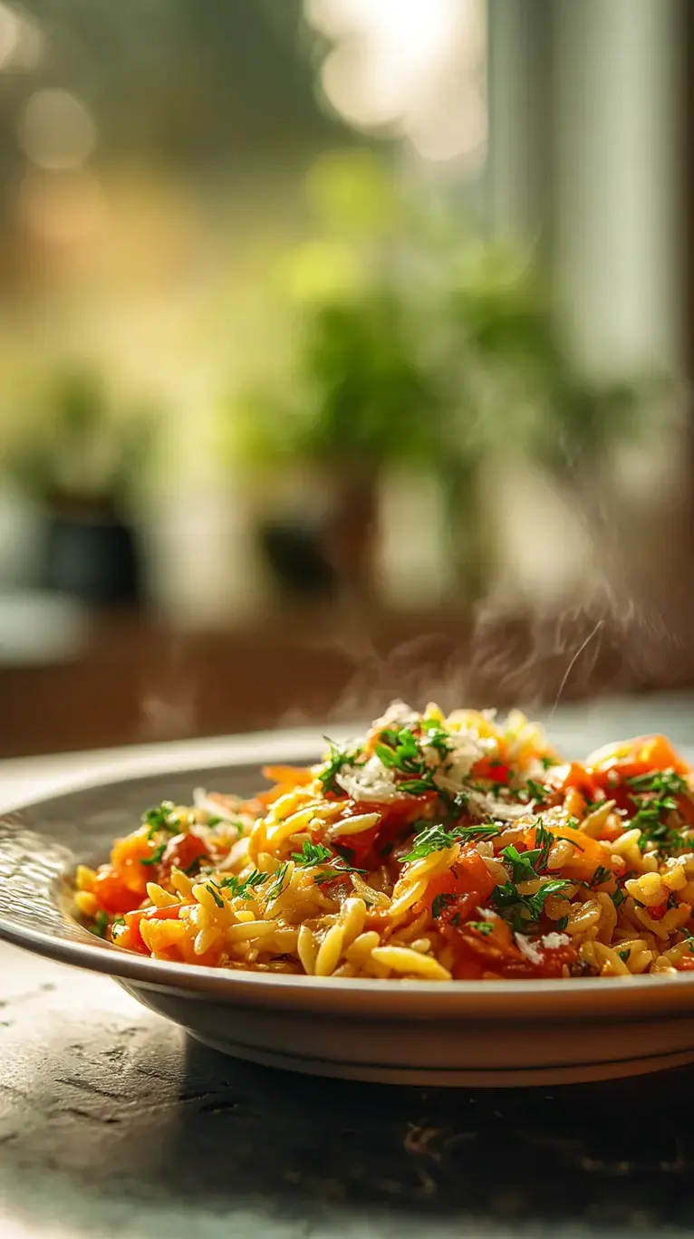 Hearty Savory One-Pan Orzo Dinner