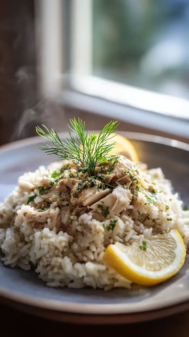 Zesty Lemon Herb Slow Cooker Chicken Rice