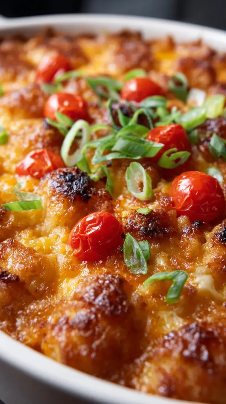 Ultimate Cheesy Crispy Tater Tot Casserole