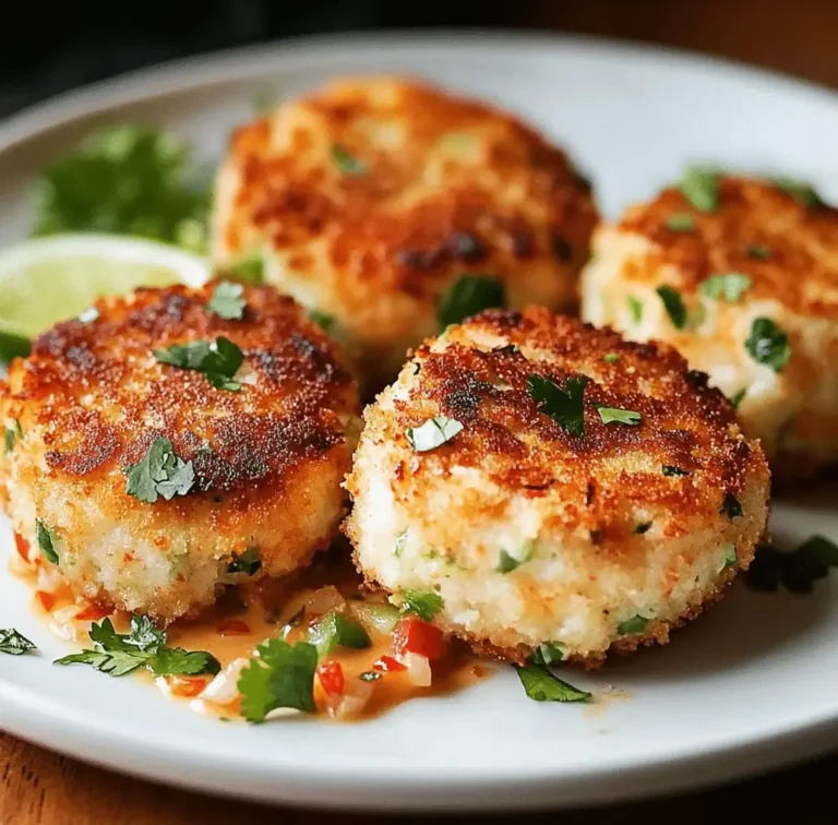 Easy Golden Crab Cakes with Cilantro Lime