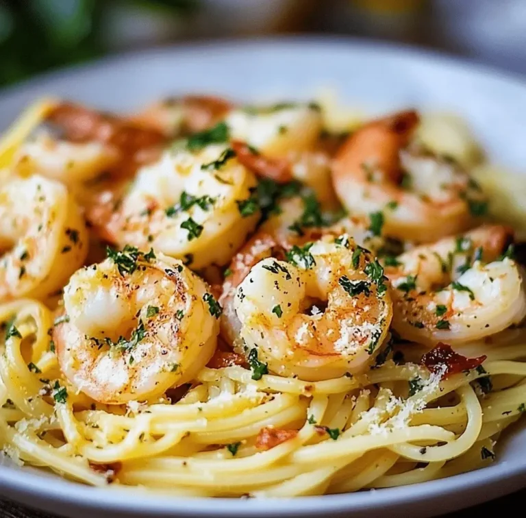 Juicy Zesty Garlic Shrimp Pasta