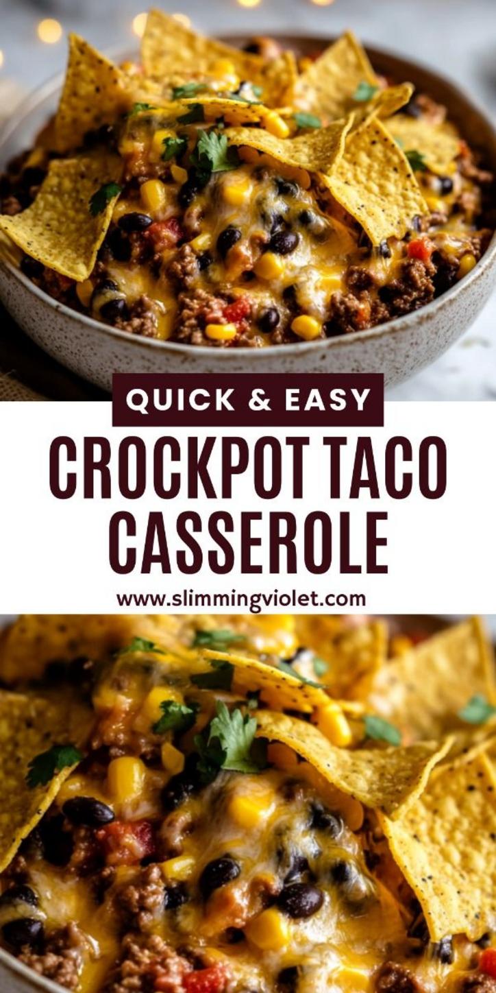 Effortless Ultra-Creamy Crockpot Taco Casserole
