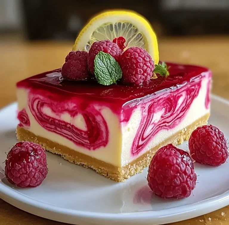 Creamy No-Bake Raspberry Lemon Swirl Cheesecake