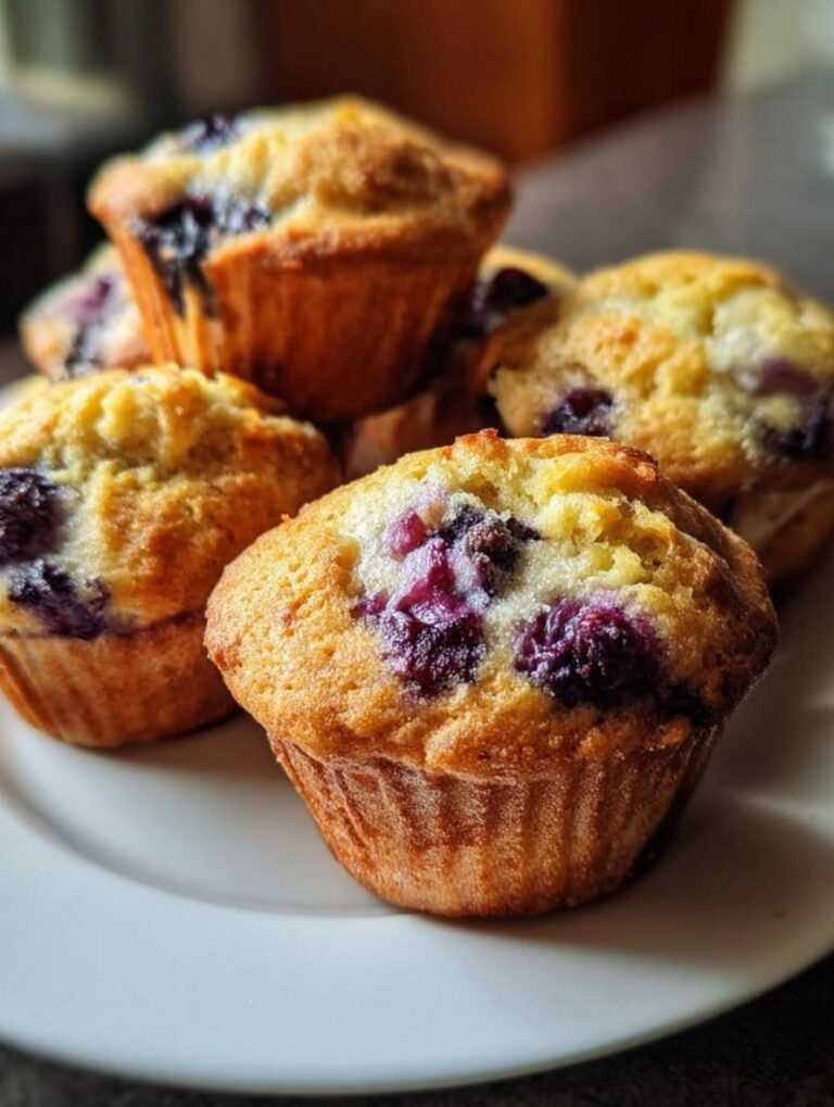Fluffy Banana Blueberry Protein Muffins Recipe