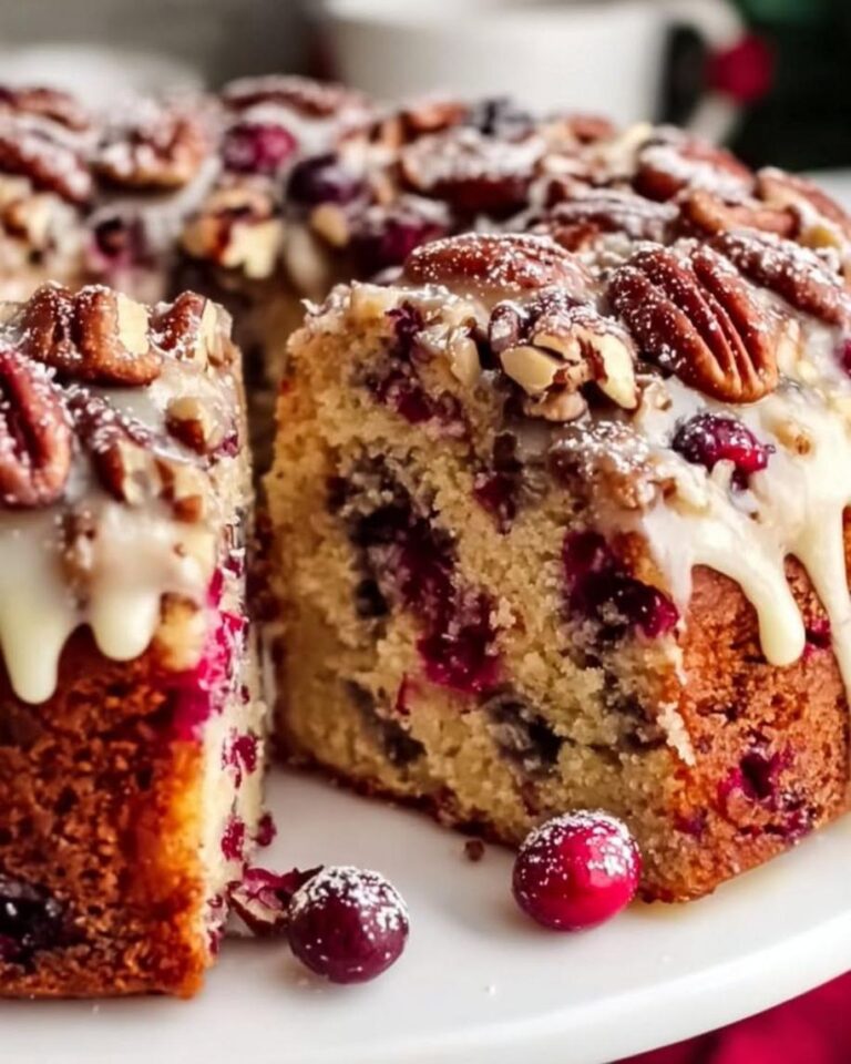 Cranberry Pecan Coffee Cake with Vanilla Glaze