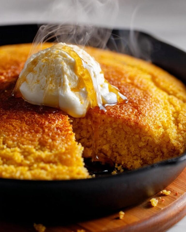 Moist and Crispy Golden Skillet Cornbread