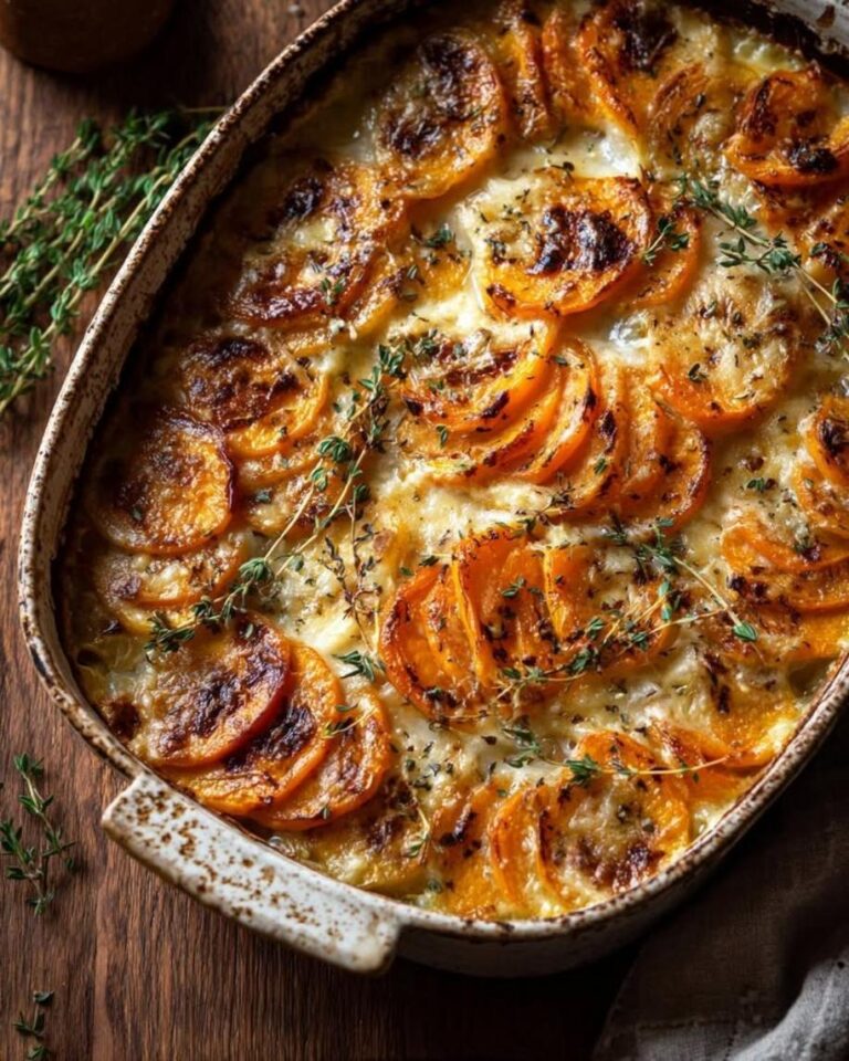 Creamy Butternut Squash Gratin with Gruyère and Thyme