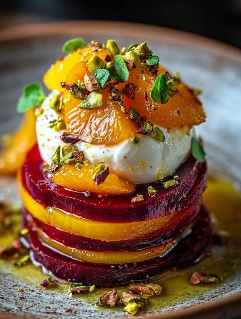 Roasted Golden Beet Stacks with Burrata