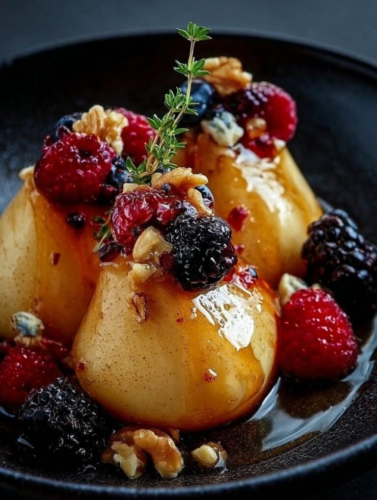 Irresistible Baked Pears with Berries and Blue Cheese