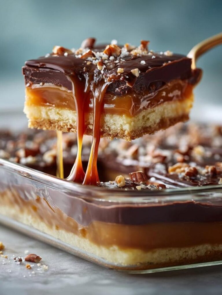 Effortless No-Bake Millionaire Shortbread Lasagna