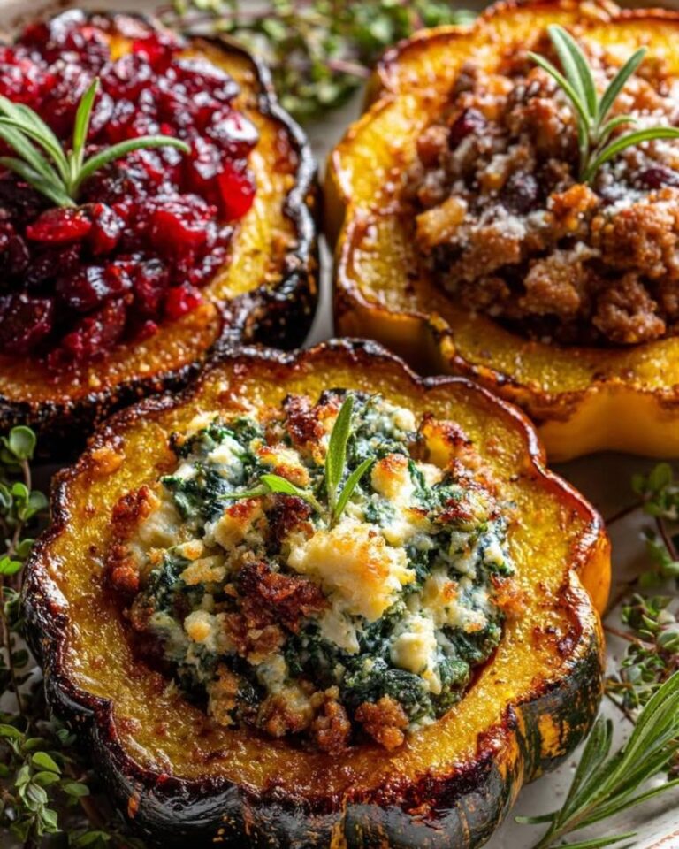 Savory Trio-Stuffed Acorn Squash Rings