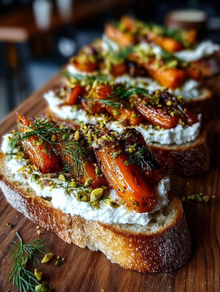 Indulgent Roasted Carrot Honey Ricotta Toasts
