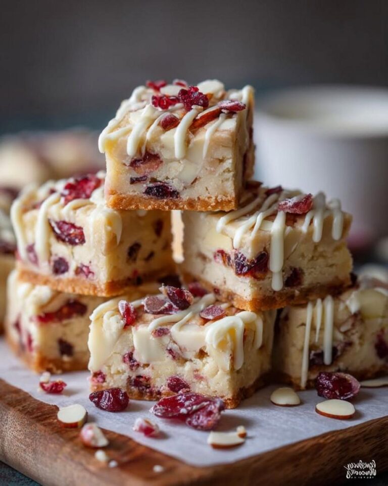 Irresistible Cranberry White Chocolate Almond Shortbread Bars