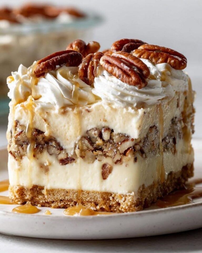 Creamy No-Bake Pecan Pie Lasagna