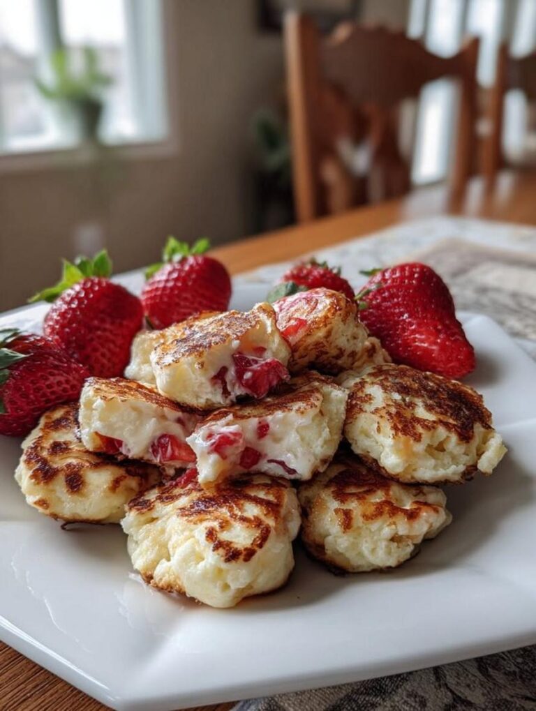 Fluffy Protein Strawberry Pancake Bites