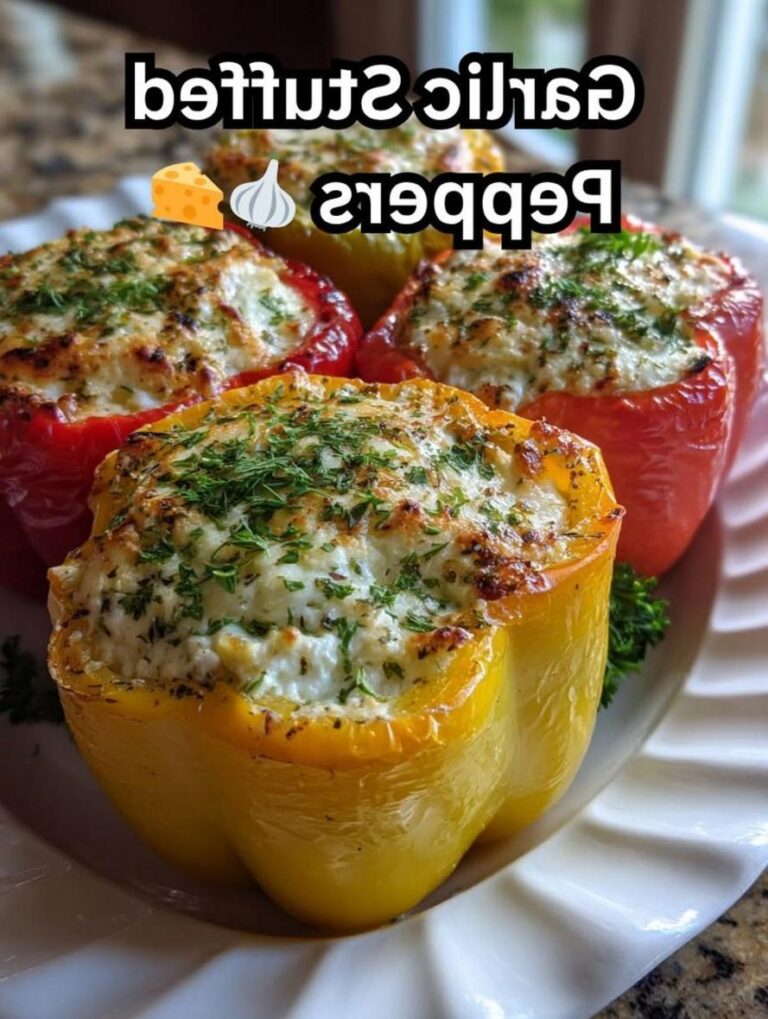 Delicious Low-Carb Garlic Cottage Cheese Stuffed Peppers