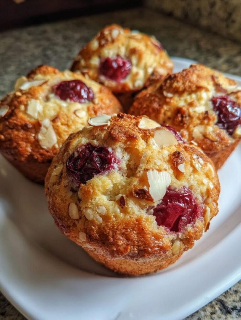Soft Cherry Almond Power Muffins