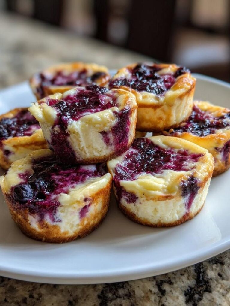 Creamy and Tangy Blueberry Cottage Cheesecake Bites