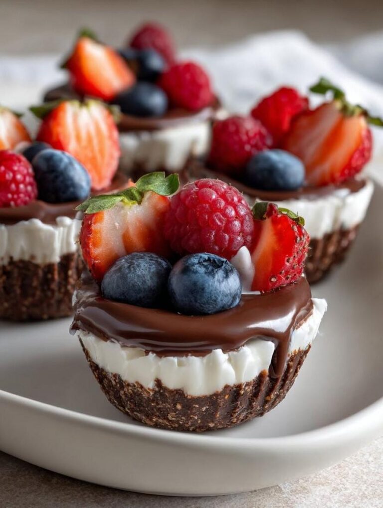 Delicious No-Bake Chocolate Berry Cottage Cheese Cups