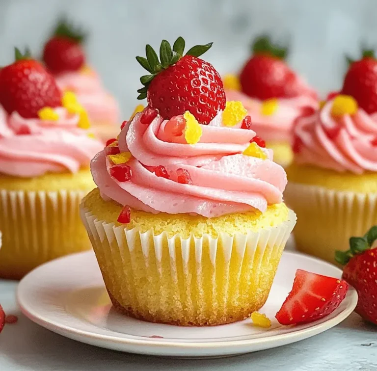 Irresistible Summer Strawberry Lemon Cupcakes