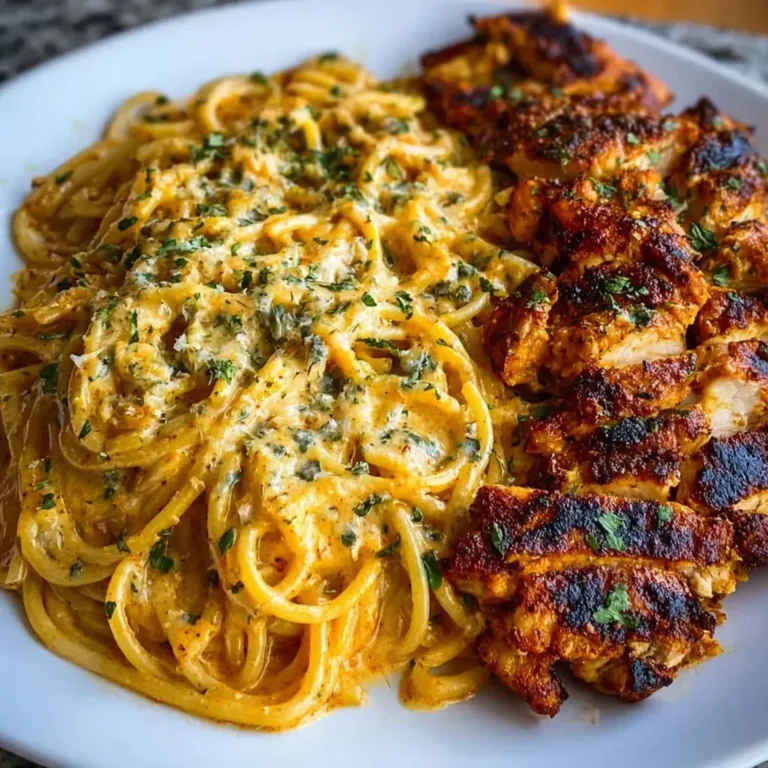 Creamy Garlic Parmesan Chicken Spaghetti