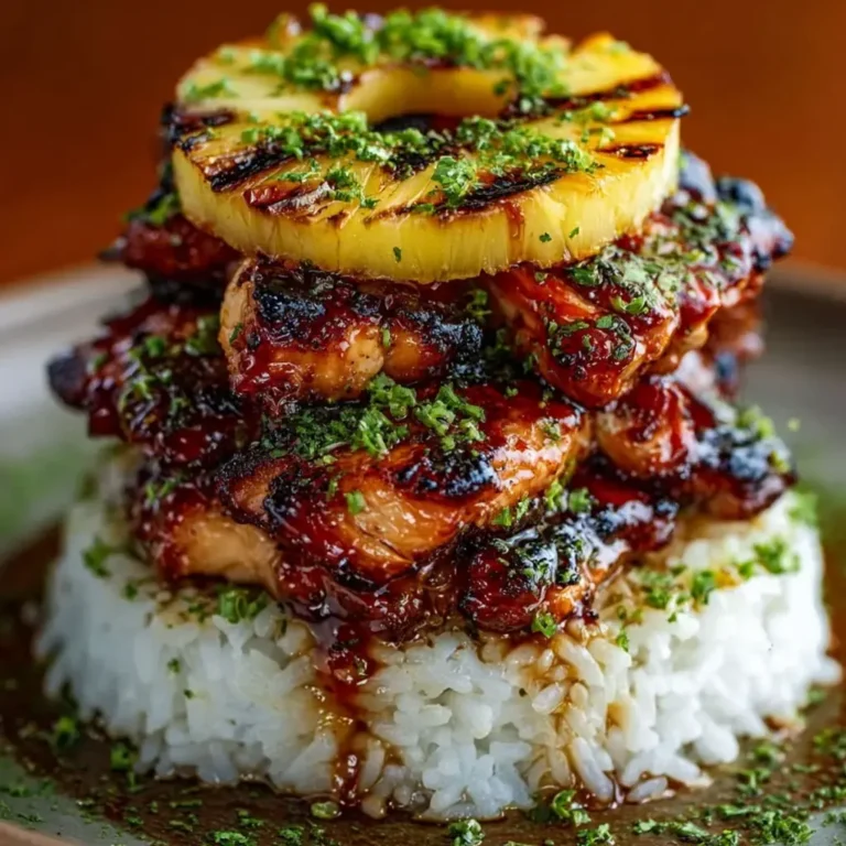 Best Hawaiian Huli Huli Chicken Stack