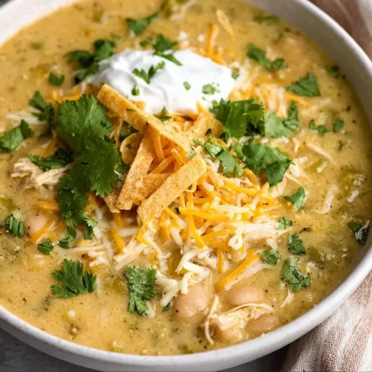 Creamy Slow Cooker Green Chile Chicken Enchilada Soup