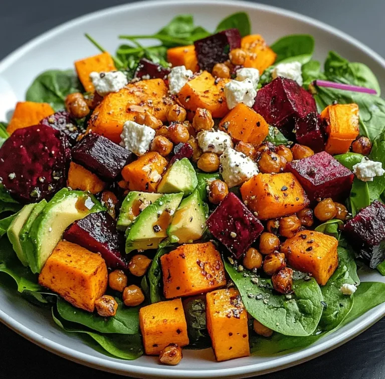 Easy Vibrant Roasted Vegetable Spinach Salad