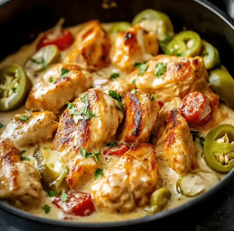 Creamy Zesty Pepperoncini Chicken Skillet