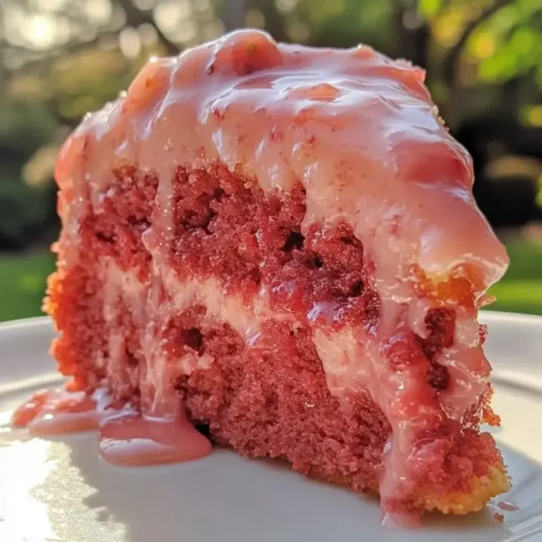 Ultimate Easy Strawberry Honeybun Cake with Strawberry Cream Icing