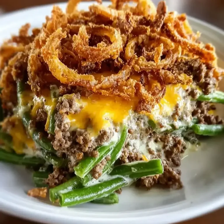 Cheesy Hamburger Green Bean Casserole