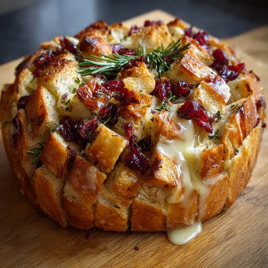 Delicious Cranberry Brie Sourdough Bread fresh from the oven