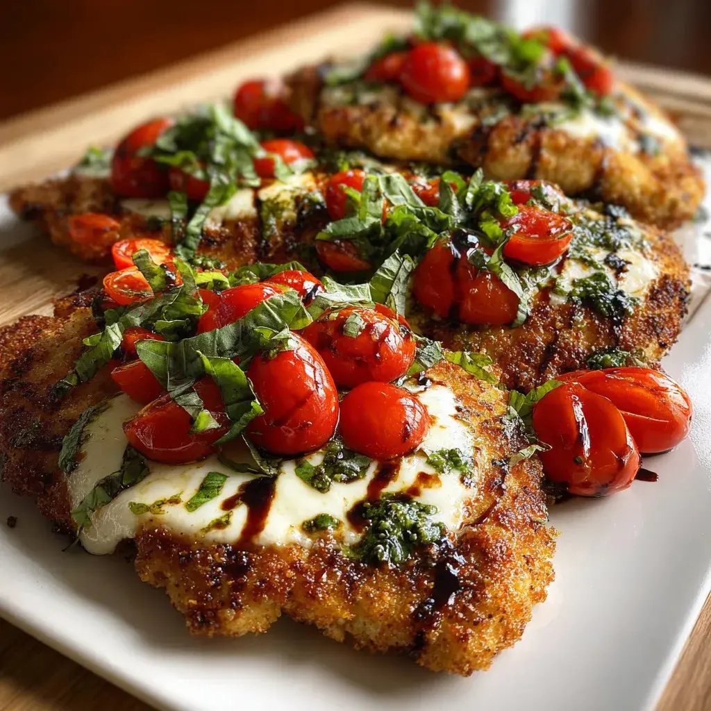 Italian Basil Chicken Cutlets sliced and plated