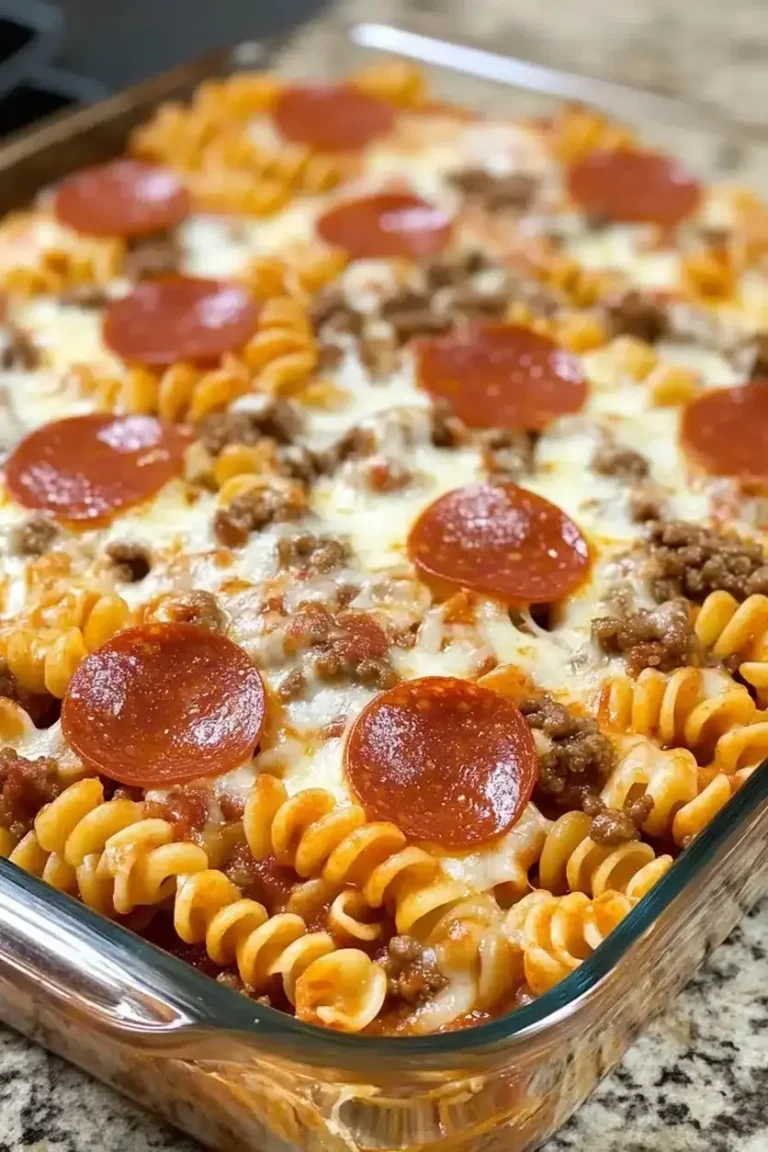 Sausage and Pepperoni Pizza Casserole