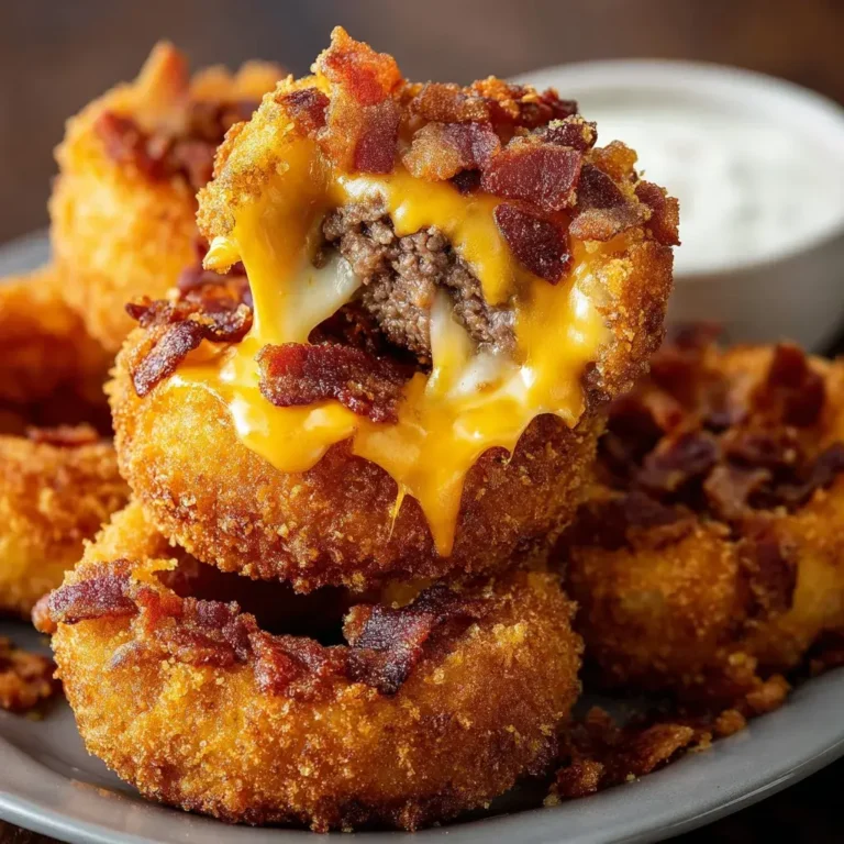 Loaded Bacon Cheeseburger Onion Rings