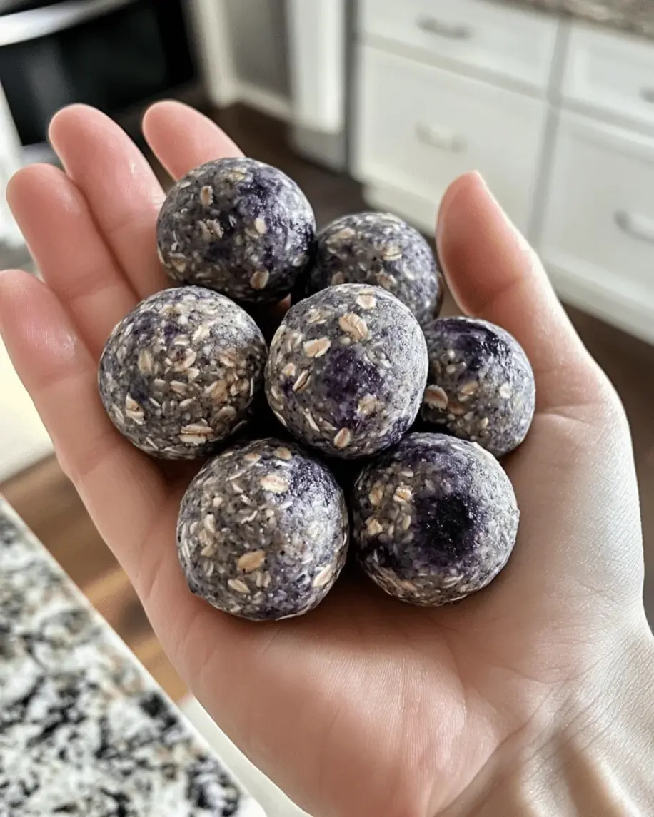 Finished Blueberry Oat Balls for Dogs on a plate